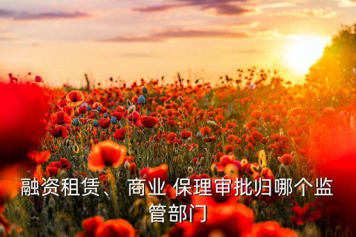 融資租賃、 商業(yè) 保理審批歸哪個監(jiān)管部門