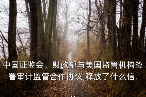 中國證監(jiān)會、財政部與美國監(jiān)管機構簽署審計監(jiān)管合作協(xié)議,釋放了什么信...
