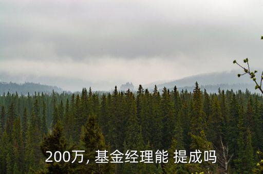 200萬, 基金經理能 提成嗎