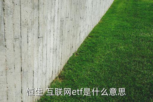 恒生 互聯(lián)網etf是什么意思