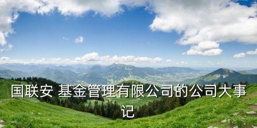 國聯(lián)安 基金管理有限公司的公司大事記