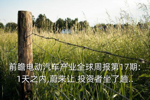 前瞻電動汽車產(chǎn)業(yè)全球周報(bào)第17期:1天之內(nèi),蔚來讓 投資者坐了趟...