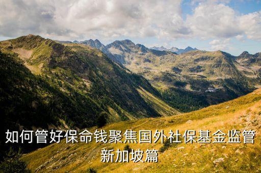 如何管好保命錢聚焦國(guó)外社保基金監(jiān)管新加坡篇