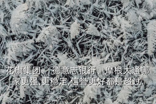 花旗集團(tuán)、 德意志銀行、摩根大通哪家更強(qiáng),更穩(wěn)定,信譽(yù)更好都是超過(guò)...