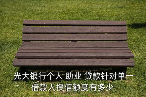  光大銀行個(gè)人 助業(yè) 貸款針對單一借款人授信額度有多少