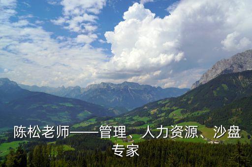  陳松老師——管理、人力資源、沙盤專家