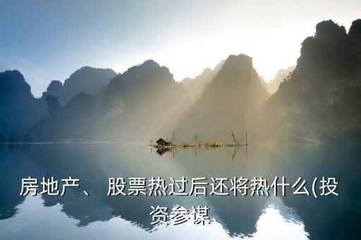 房地產(chǎn)、 股票熱過后還將熱什么(投資參謀