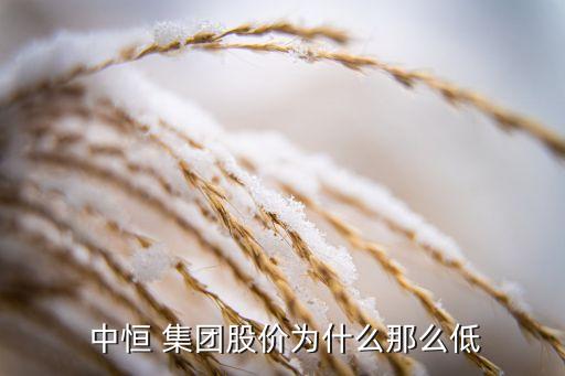  中恒 集團(tuán)股價為什么那么低