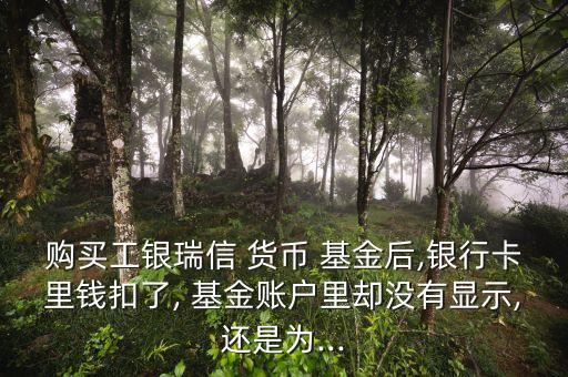 購(gòu)買工銀瑞信 貨幣 基金后,銀行卡里錢扣了, 基金賬戶里卻沒有顯示,還是為...