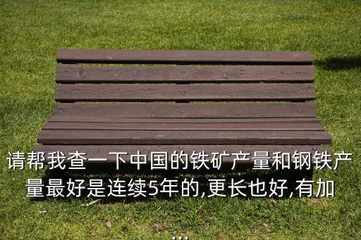 請(qǐng)幫我查一下中國的鐵礦產(chǎn)量和鋼鐵產(chǎn)量最好是連續(xù)5年的,更長也好,有加...