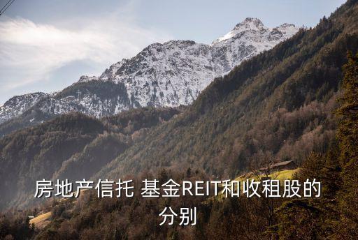 房地產信托 基金REIT和收租股的分別
