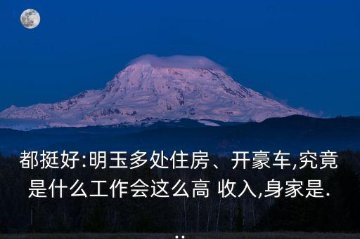 都挺好:明玉多處住房、開豪車,究竟是什么工作會這么高 收入,身家是...