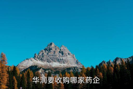華潤(rùn)要收購哪家藥企